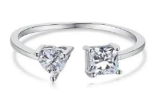 0.7 CT Heart and Princess Bypass Moissanite Ring - MS0884