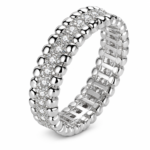 Kaleidoscope Beaded Pavé Eternity Moissanite Ring - MS0893