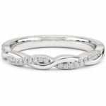 Draped Ribbon Infinity Pavé Moissanite Band - MS0894