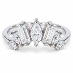 Mixed-Cut Marquise and Emerald Moissanite Ring - MS0897