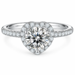 1 CT Heart-Cut Halo Moissanite Ring - MS0905