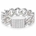 Monaco Chain-Link Pavé Moissanite Ring - MS0906
