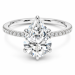 2 CT Pear-Cut Pavé Moissanite Ring - MS0909