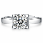 1 CT Cathedral Bar-Set Moissanite Ring - MS0913