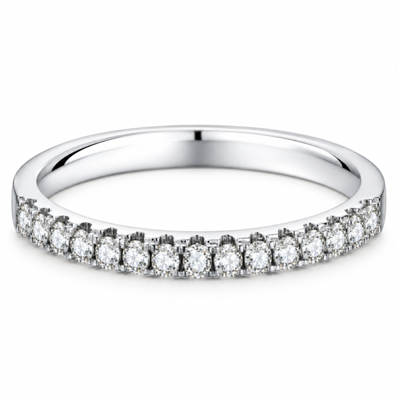 Half-Eternity Pavé Moissanite Band - MS0916