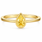 S925 Pear-Cut Yellow Bezel Ring