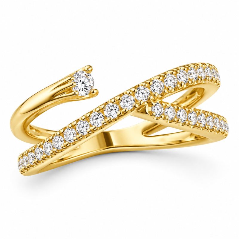 Two-Tone Moissanite Statement Ring - MS0920