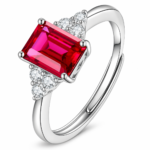 6 x 8 mm Center-Stone Moissanite Ring - MS0930