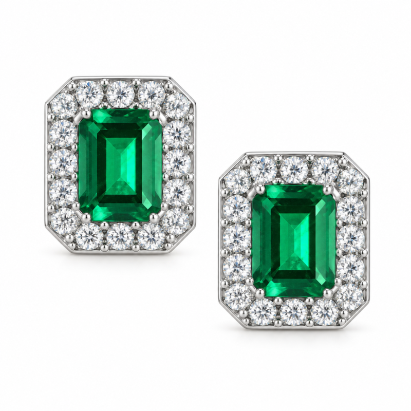 5 x 7 mm Center-Stone Moissanite Stud Earrings - MS0935