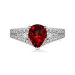 6 x 8 mm Center-Stone Moissanite Ring - MS0947