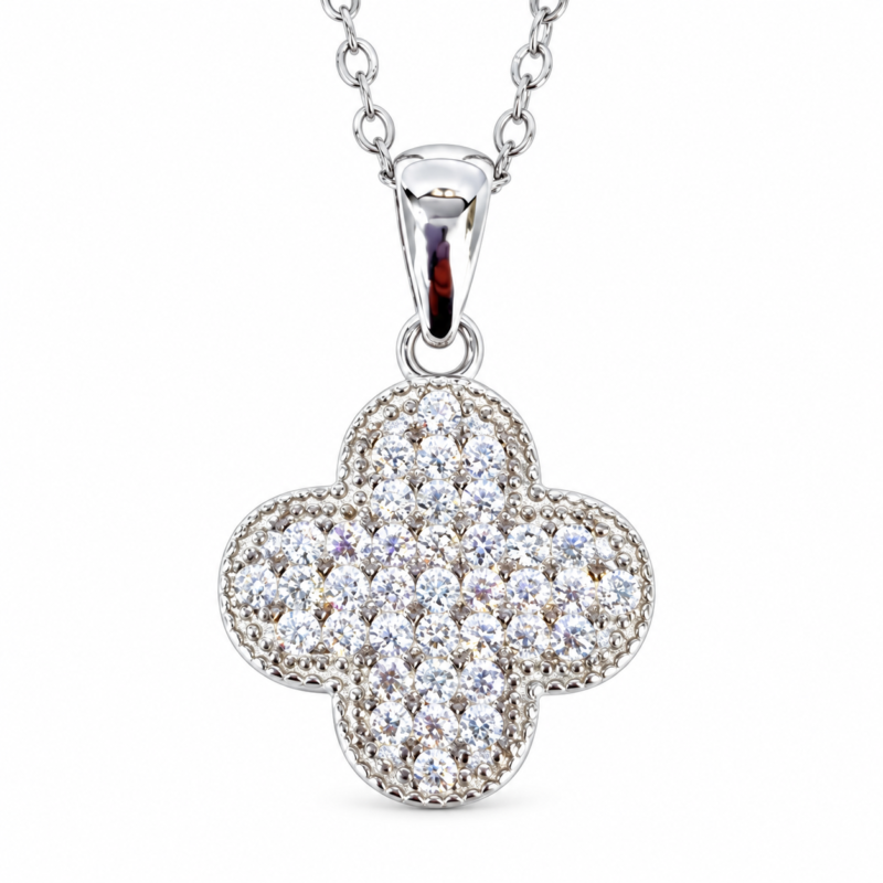 Luxury Clover Moissanite Pendant Necklace - MS0952