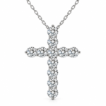 Large Cross Moissanite Pendant Necklace - MS0955