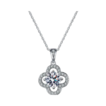 1 CT Clover Moissanite Pendant Necklace - MS0956