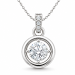 1 CT Silver-Tone Moissanite Pendant Necklace - MS0957