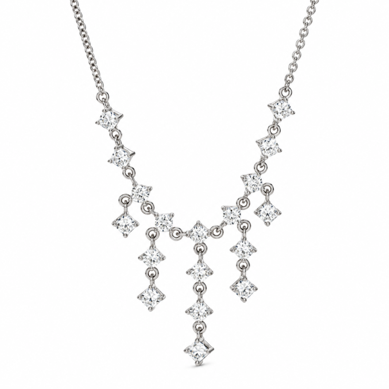 1.8 CT Cascading Galaxy Moissanite Necklace - MS0960