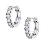 Six-Stone Moissanite Hoop Earrings - MS0973