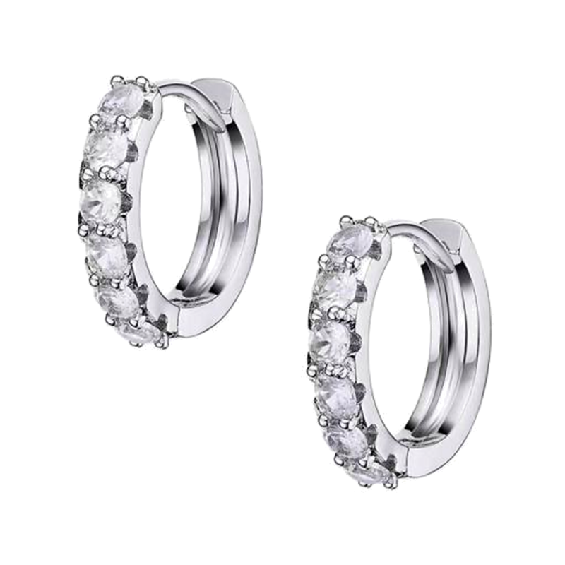 Six-Stone Moissanite Hoop Earrings - MS0973
