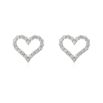 Open Heart Moissanite Stud Earrings - MS0980