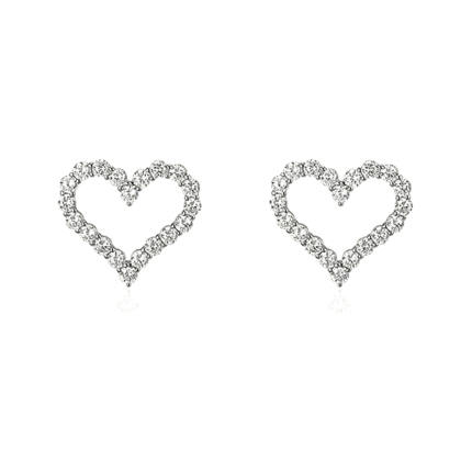 Open Heart Moissanite Stud Earrings - MS0980