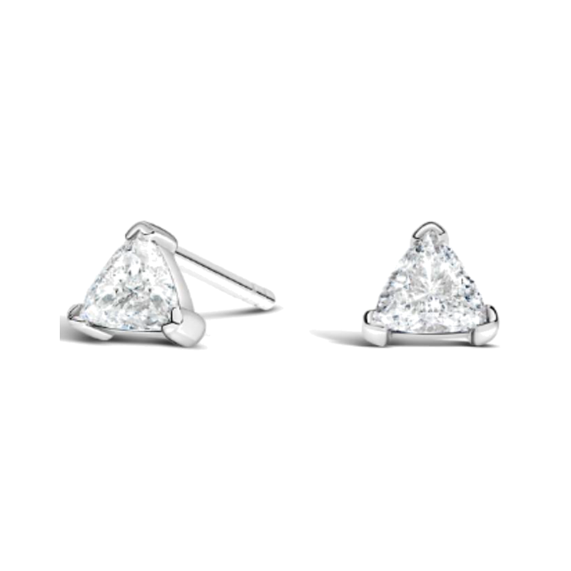 1 CT Trillion-Cut Moissanite Stud Earrings - MS0981