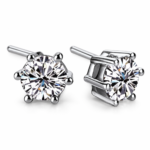 0.3 CT Classic Six-Prong Round Moissanite Stud Earrings - MS0984
