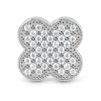 Pavé Clover Moissanite Stud Earrings - MS0991