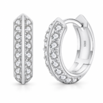 Pavé-Edge Moissanite Hoop Earrings - MS0992