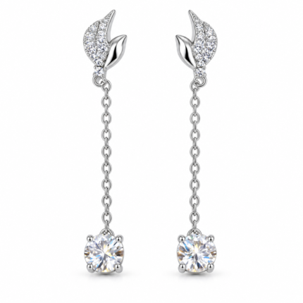 1 CT Angel Wing Moissanite Stud Earrings - MS0994