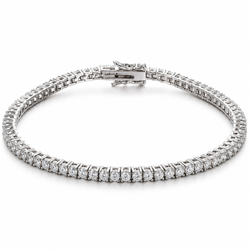 16 cm 0.03 CT Four-Prong Moissanite Tennis Bracelet - MS1003