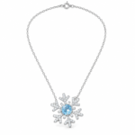 S925 Blue Topaz Snowflake Pendant Necklace