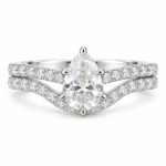 S925 Pear Cut Moissanite Bridal Ring Set Two Piece Stacking Engagement Rings