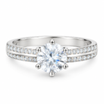 S925 1 CT Round-Cut Double Band Moissanite Ring