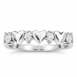 S925 Heart & Pear Cut Moissanite Band Ring