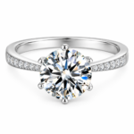 S925 1CT Round Cut Moissanite Solitaire Engagement Ring