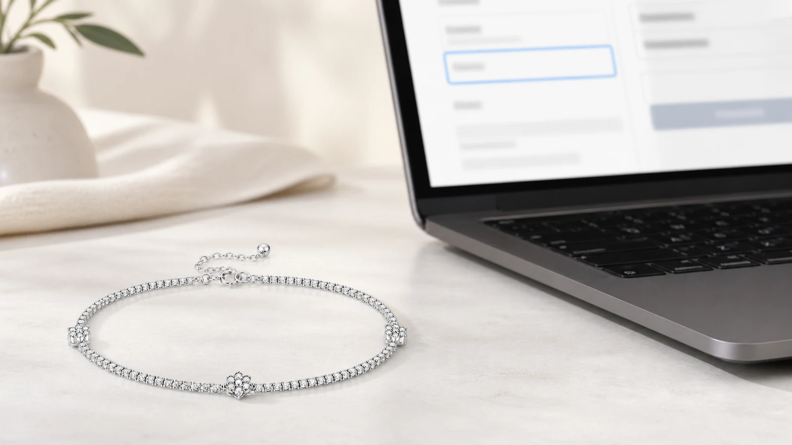 MS0105 bracelet beside a blurred checkout coupon field
