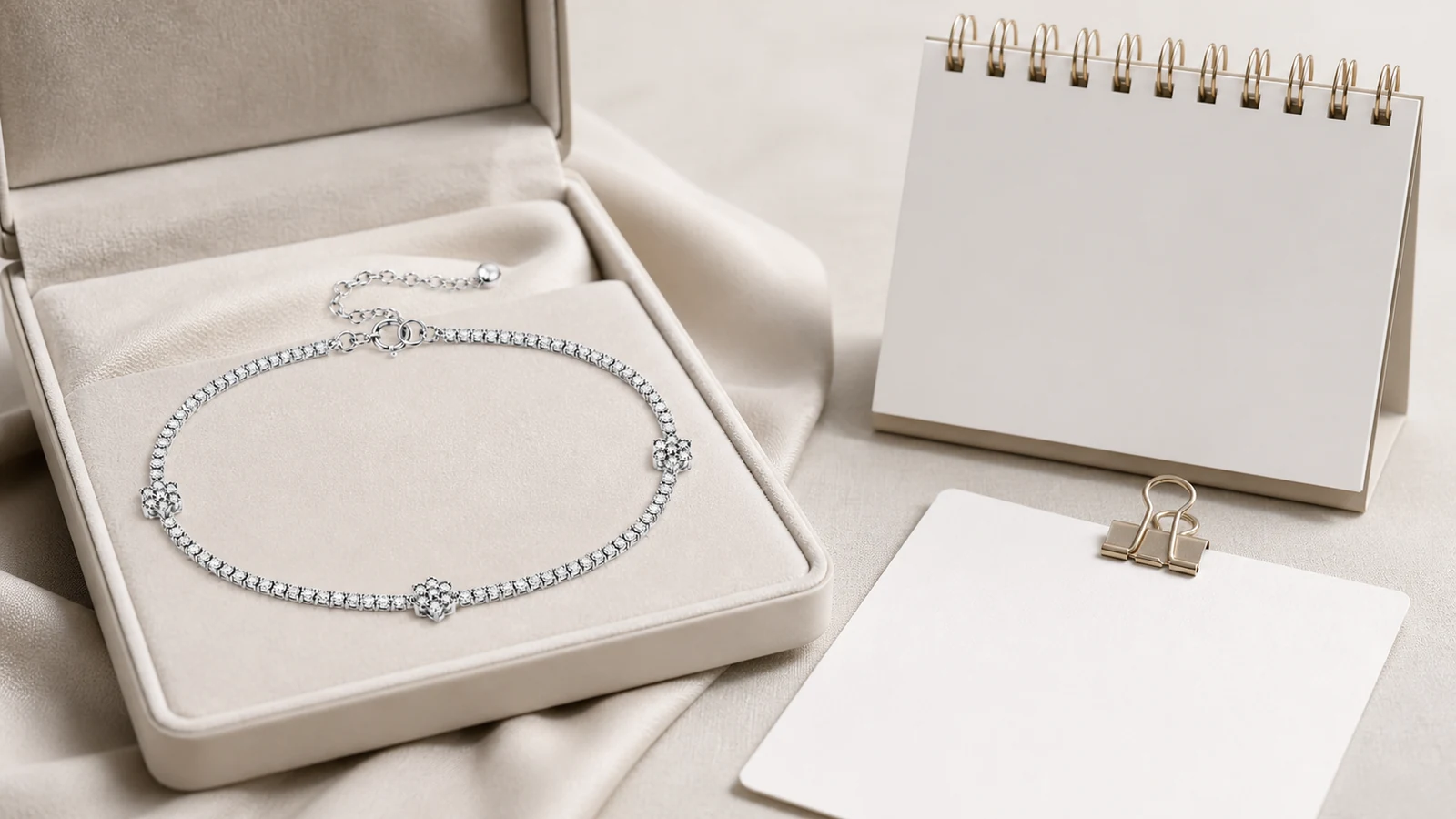 MS0105 bracelet beside a blank calendar and policy sheet
