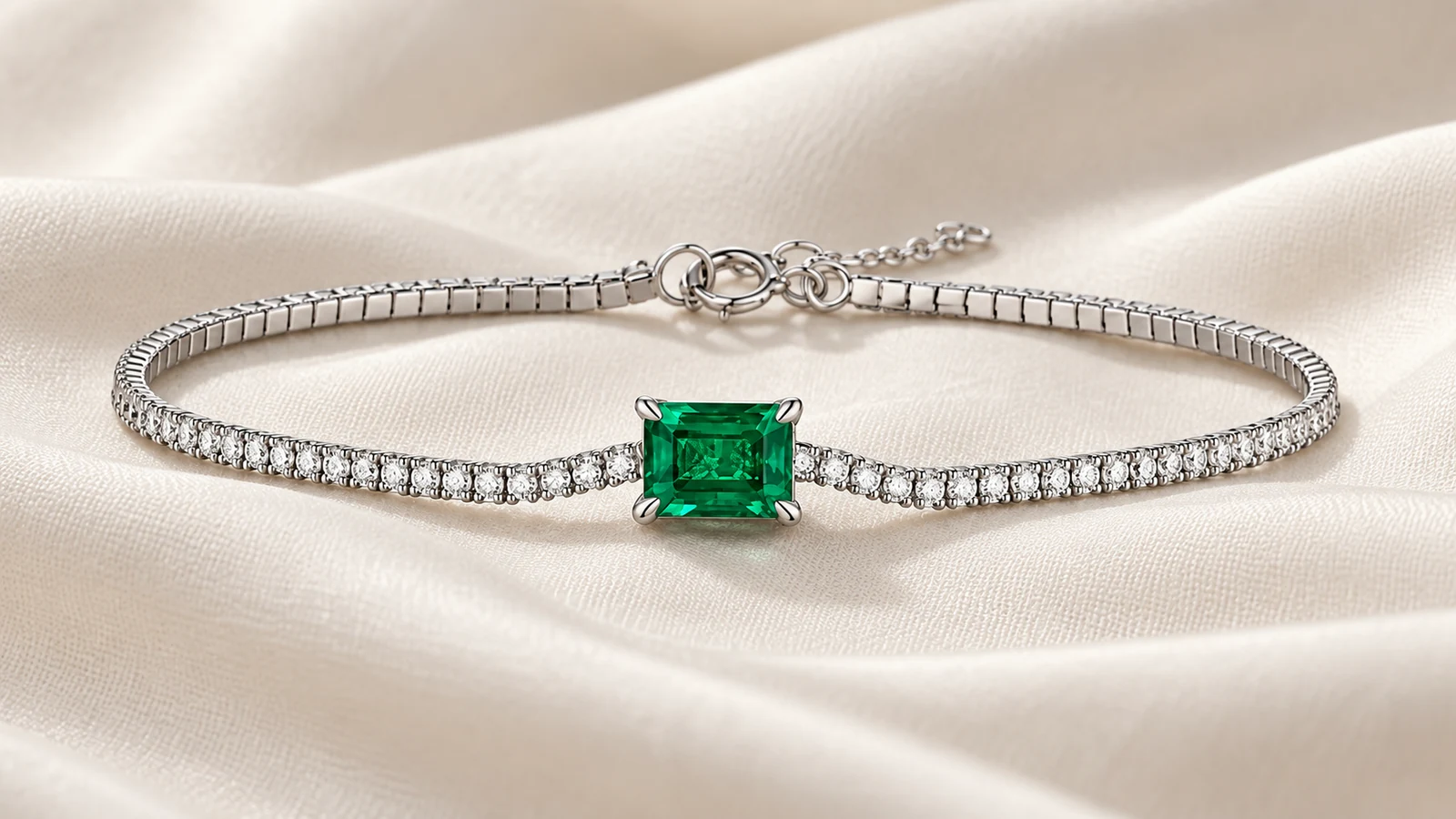 Square-center vine bracelet showing shaped flexibility