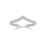 S925 Sterling Silver V-Shaped Moissanite Chevron Stackable Ring