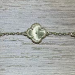 S925 Sterling Silver Five-Clover Bracelet with 14K Gold Plating