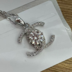 S925 Sterling Silver Round-Cut Moissanite Swirl Halo Pendant Necklace