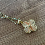 14K Gold-Plated S925 Sunburst Four-Leaf Clover Pendant Necklace